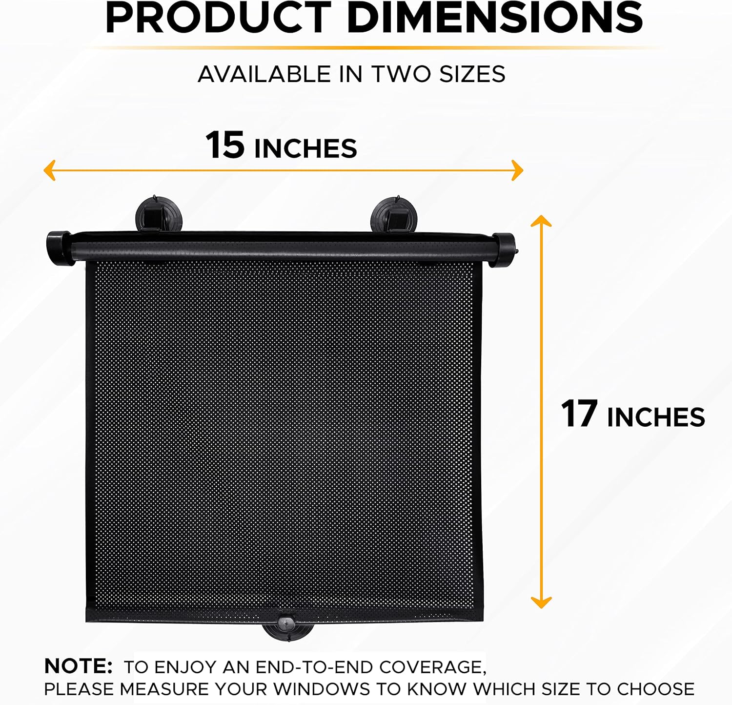 Car Side Window Sun Shade (2 Pack) | Retractable Roller Sunshade for Kids | Baby Car Window Shades for UV and Sun