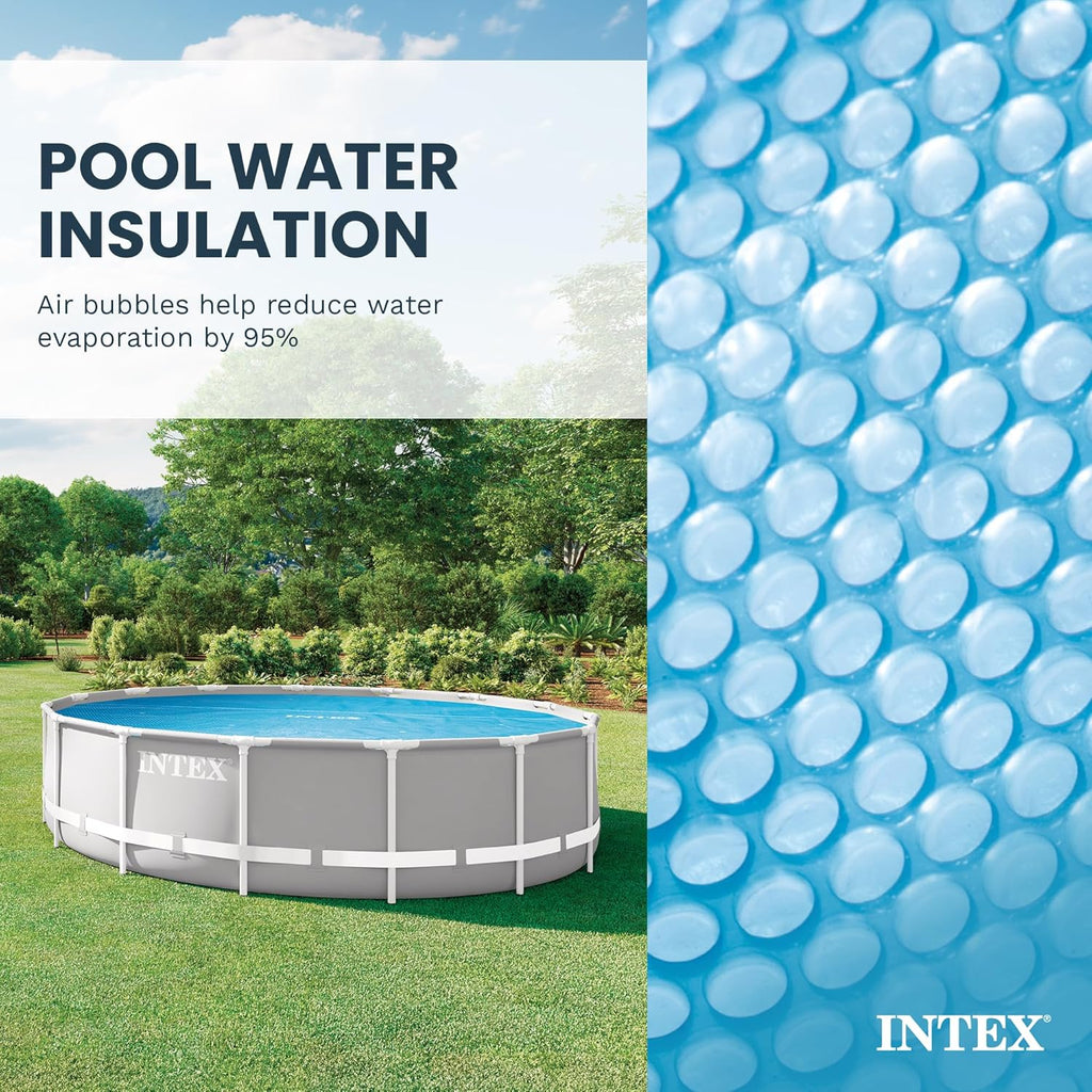 28013E Solar Pool Cover: for 15ft Round Easy Set and Metal Frame Pools – Insulates Pool Water – Reduces Water