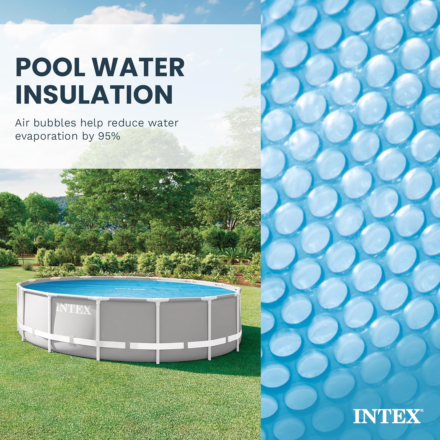 28013E Solar Pool Cover: for 15ft Round Easy Set and Metal Frame Pools – Insulates Pool Water – Reduces Water