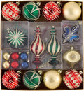 Ornaments for Christmas Trees, 60ct Red Green Blue and Gold Shatterproof Christmas Tree Decorations, Luxury Hanging
