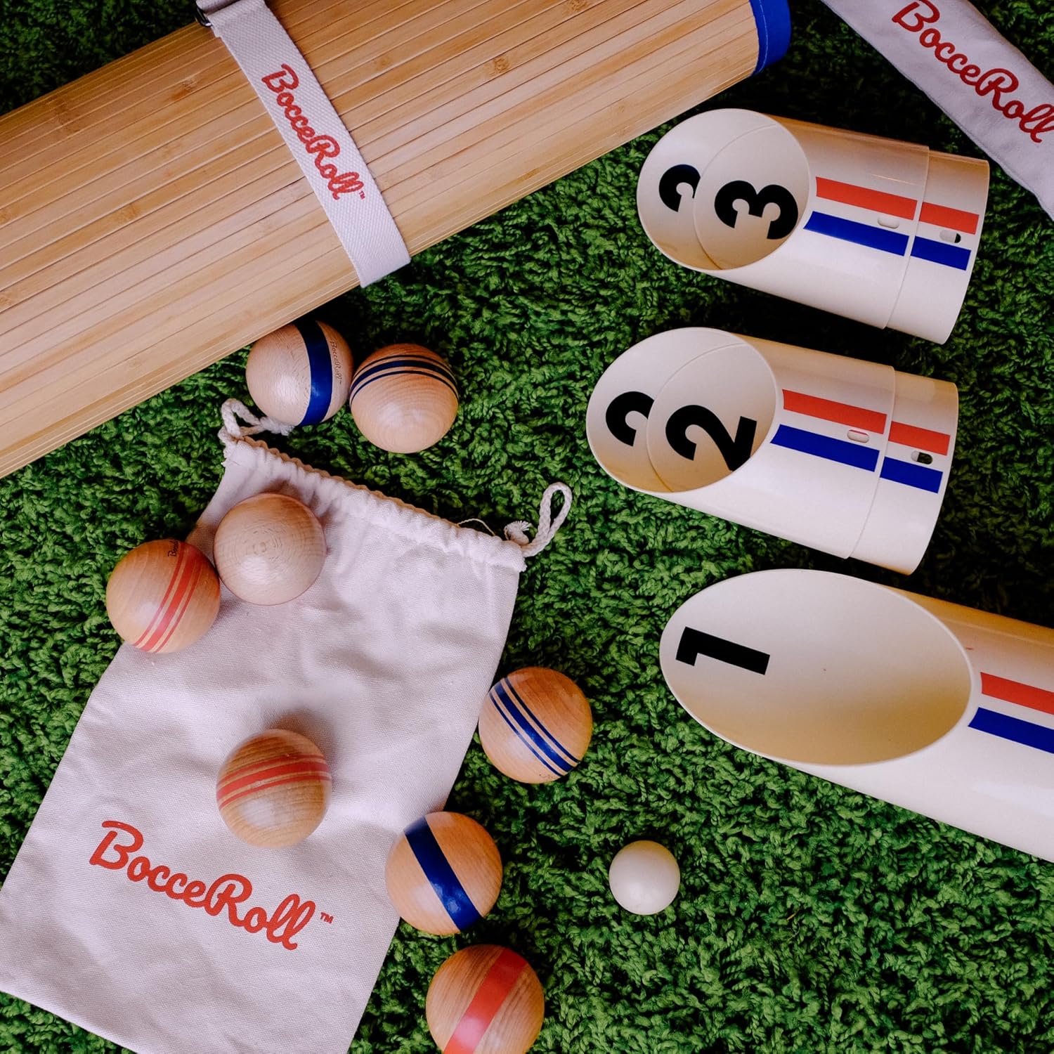 Yard Game – Modern Bocce Ball Set with Ramp & Targets | Portable BocceRoll Lawn Game for Backyard & Beach