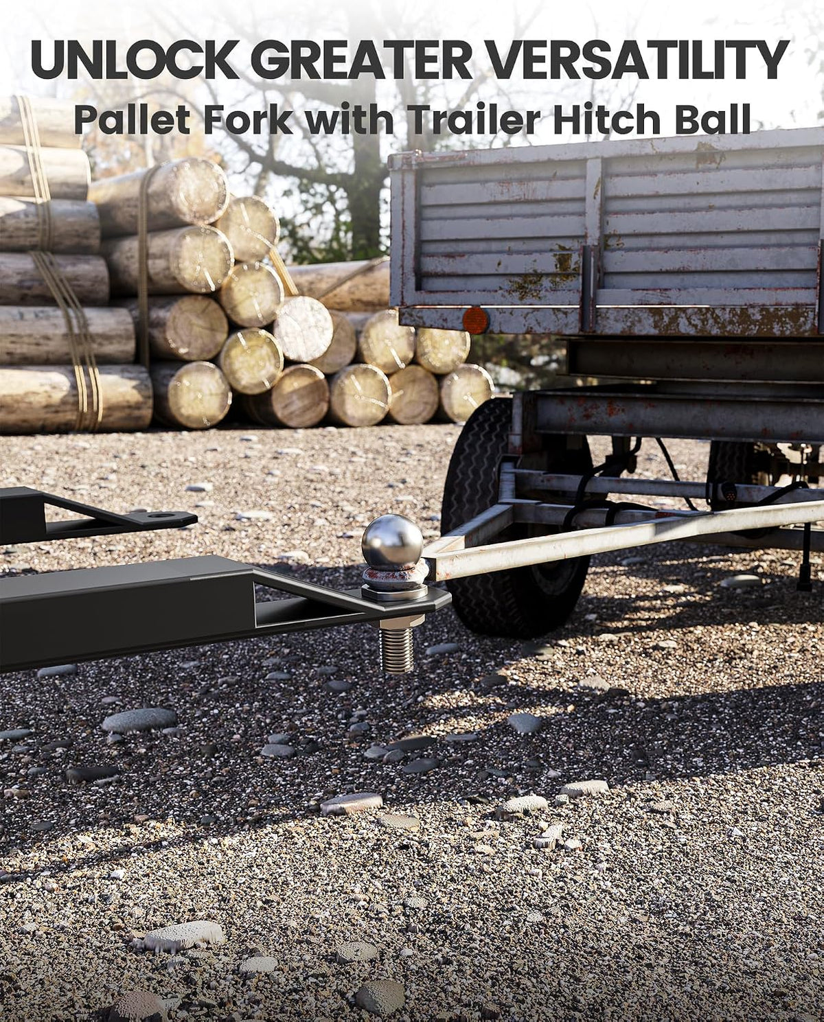 46 in Quick Attach Pallet Forks Attachment Q235 Steel 2600 LBS Heavy Duty Skid Steer Forks for Tractors Loaders in