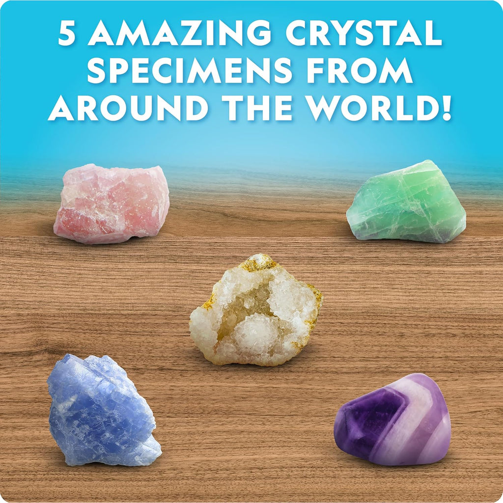 National Geographic Mega Crystal Growing Kit with 8 Crystals Ages 8-12 | Grow 8 Colorful Crystals, Light-Up Night