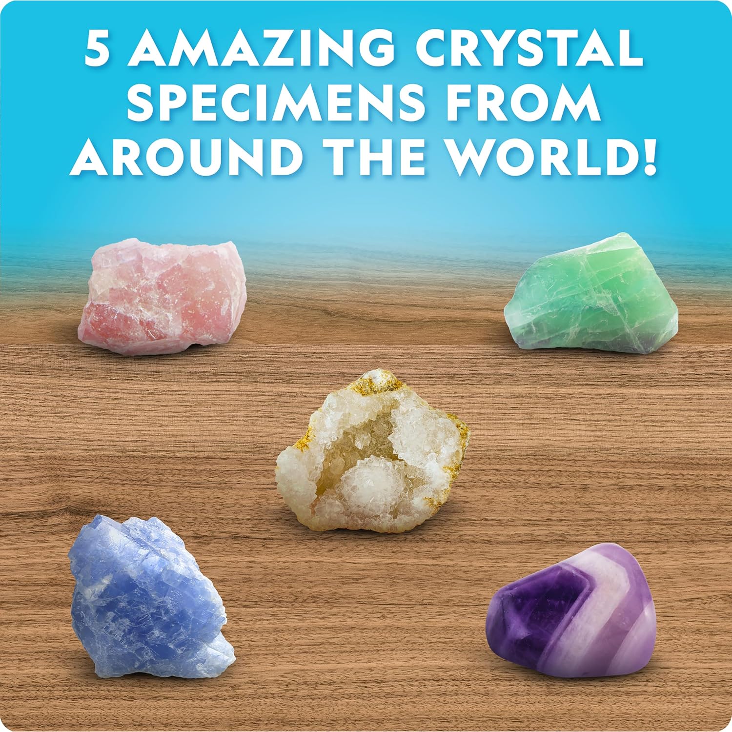 National Geographic Mega Crystal Growing Kit with 8 Crystals Ages 8-12 | Grow 8 Colorful Crystals, Light-Up Night