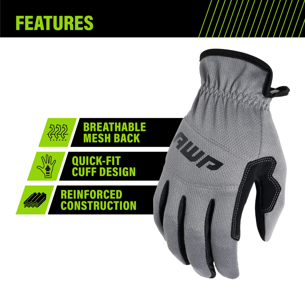 Utility Work Gloves, XLarge, 3 Pair Pack, Touchscreen Compatible