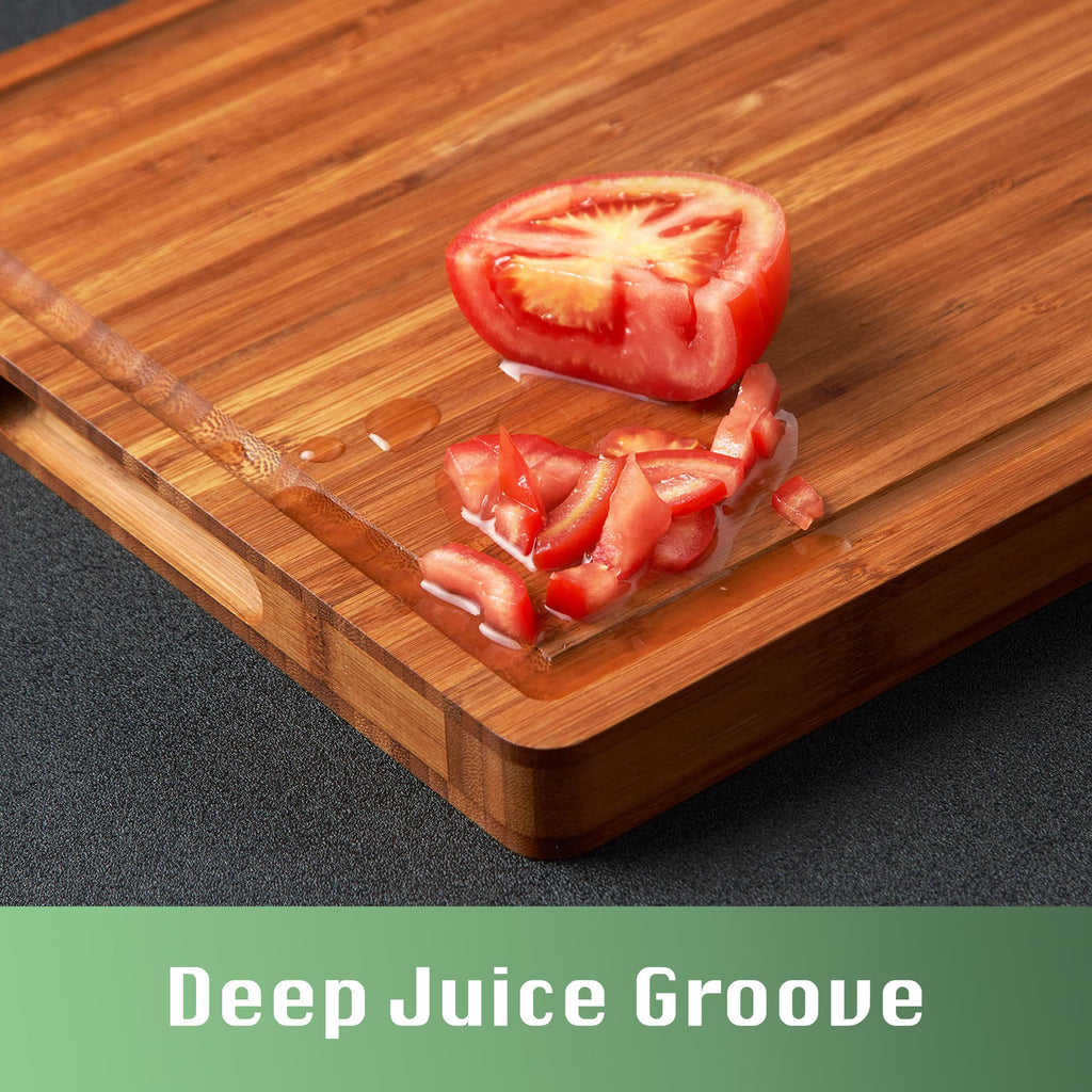 Extra Thick Wood Cutting Board for Kitchen, Reversible and Durable