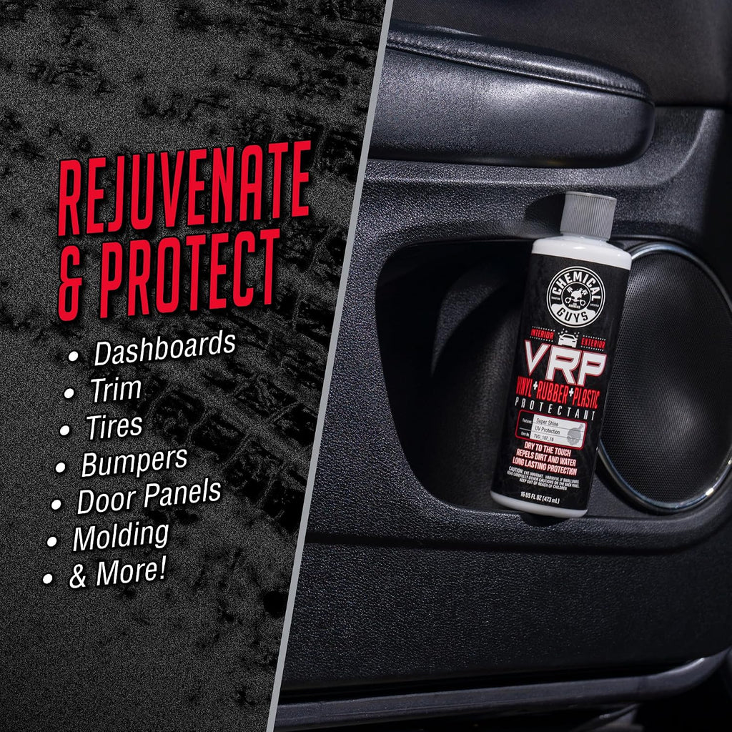 VRP Vinyl, Rubber & Plastic Dressing, Dry to Touch, 16 oz | Satin shine on tires, trim, dashboards and