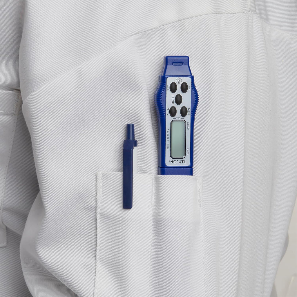 – Compact Instant-Read Pen Style Digital Kitchen Meat Thermometer - Waterproof Grey - Gray (Blue)