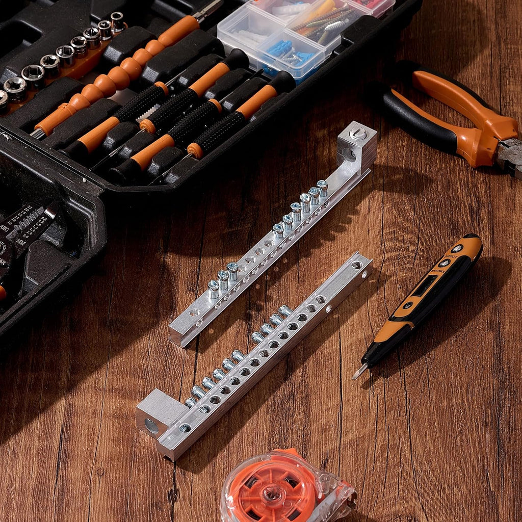 Relaxweex 2 Sets Ground Bar Kit with 10 Terminal Positions & Ground Lug