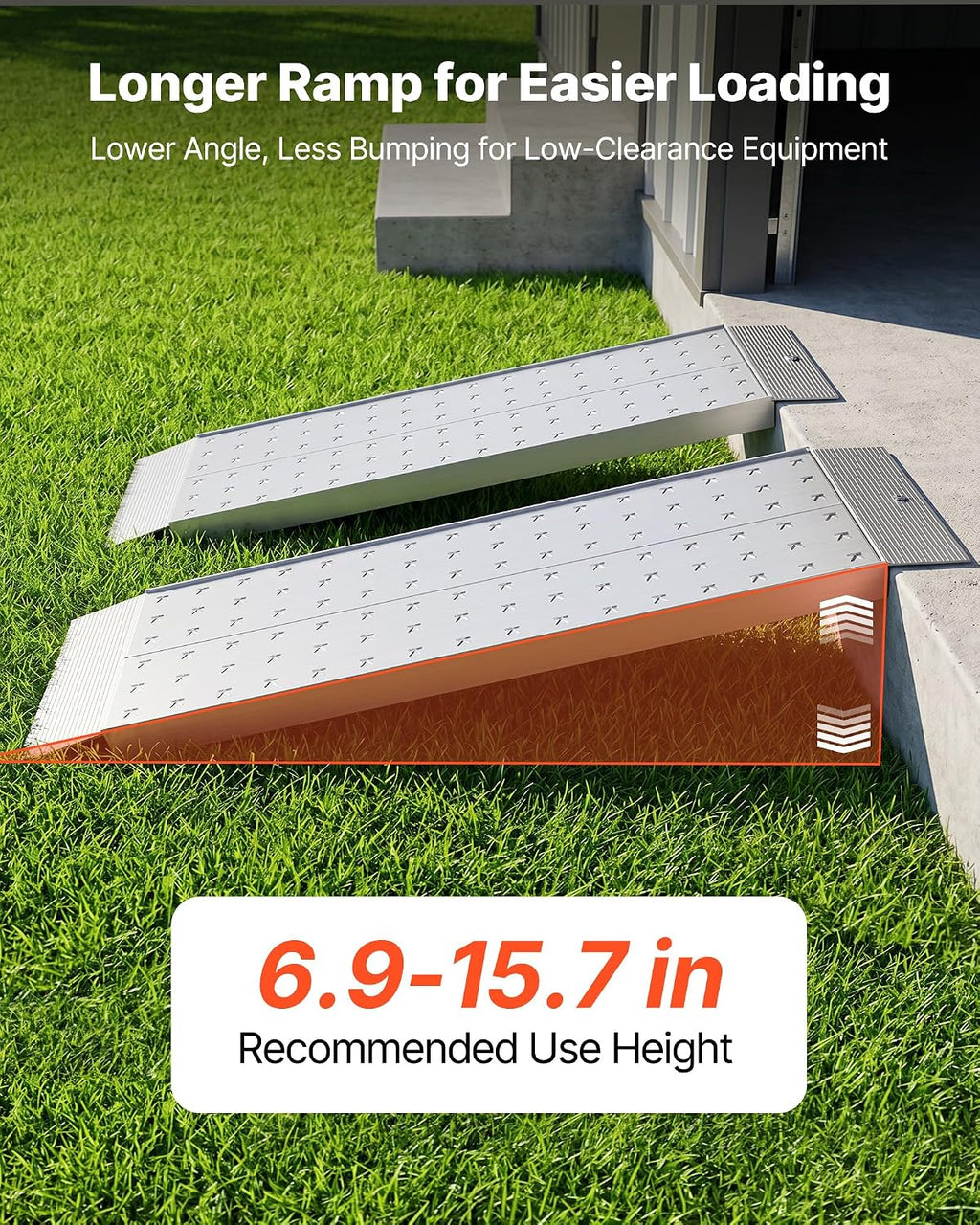 Aluminum Trailer Ramps, 2PCS 55 x 12 in, Heavy-Duty ATV Ramp Set with Anti-Slip Plates, 3000LBS Combined Capacity
