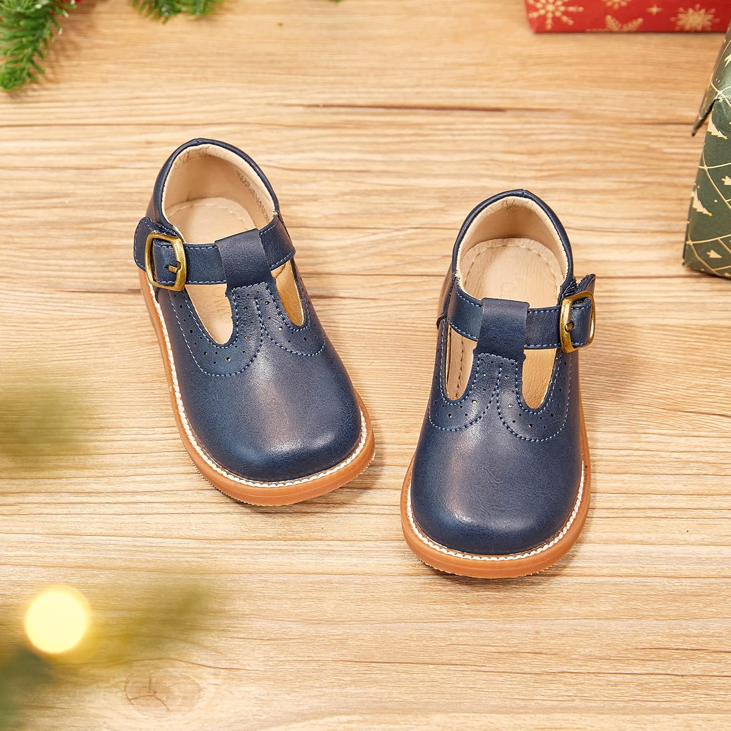 Toddler Little Girls Oxford Mary Jane School Uniform Dress Shoes | Wide Toe Box, Soft Leather Upper, T-Strap
