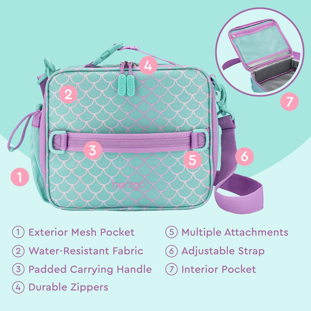 Kids Prints Double-Insulated Reusable Lunch Bag | For Kids 3+, Adjustable Strap; Holds Lunch Box/Water Bottle/Snacks;