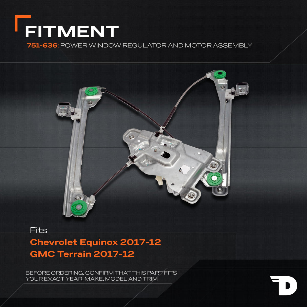 Dorman 751-636 Front Driver Side Power Window Regulator and Motor Assembly Compatible with Select Chevrolet/GMC Models
