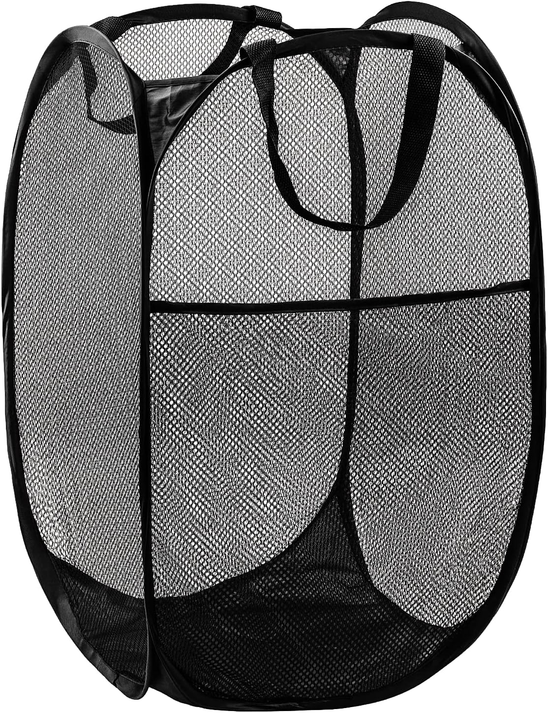 Pop Up Laundry Hamper, 70L Collapsible Mesh Laundry Basket with Side Pocket, Foldable Dirty Clothes Hamper with