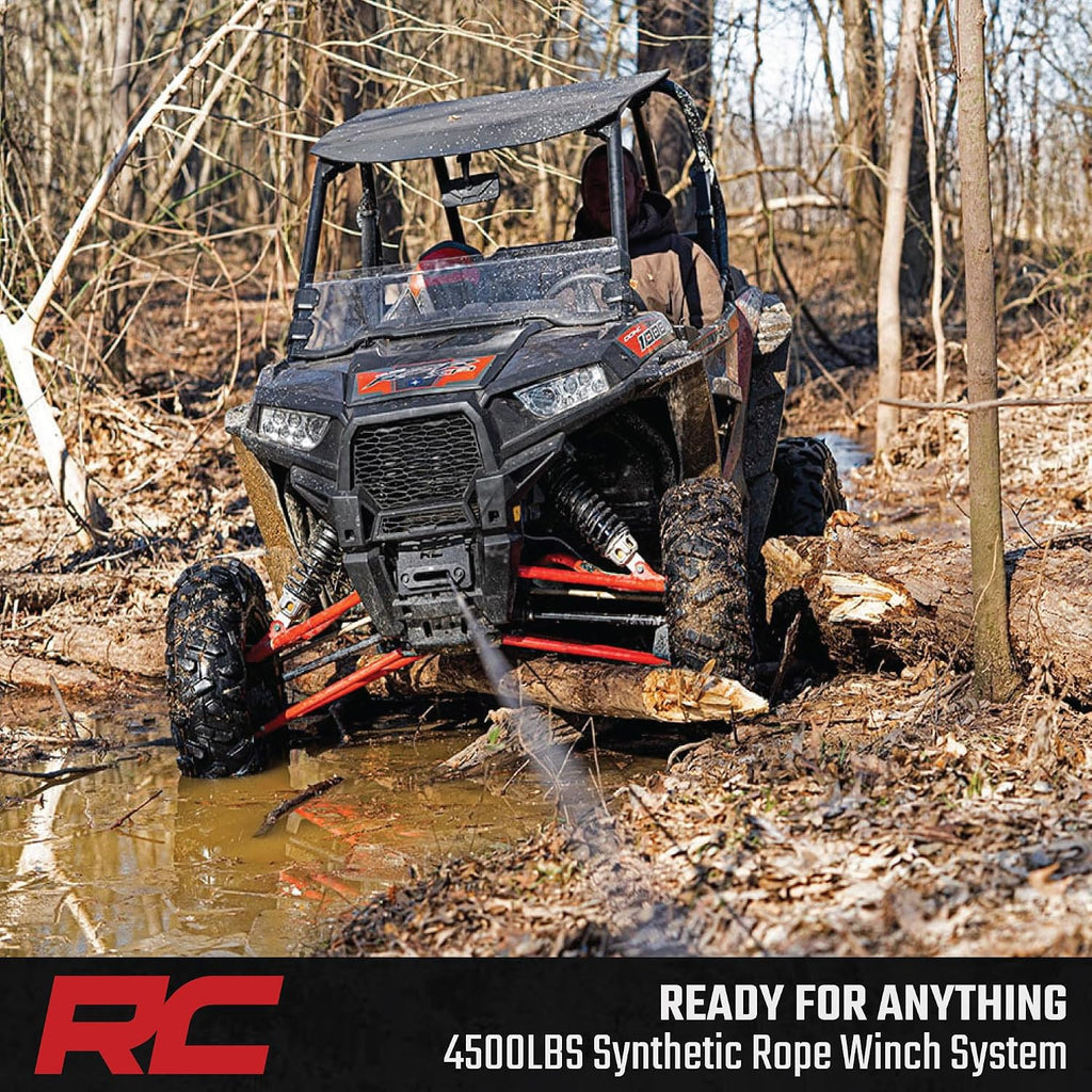 4,500 LB UTV/ATV Winch - ProSeries 1.4HP Electric Winch with 50 Ft Synthetic Rope, Remote, Waterproof 12V Off-Road