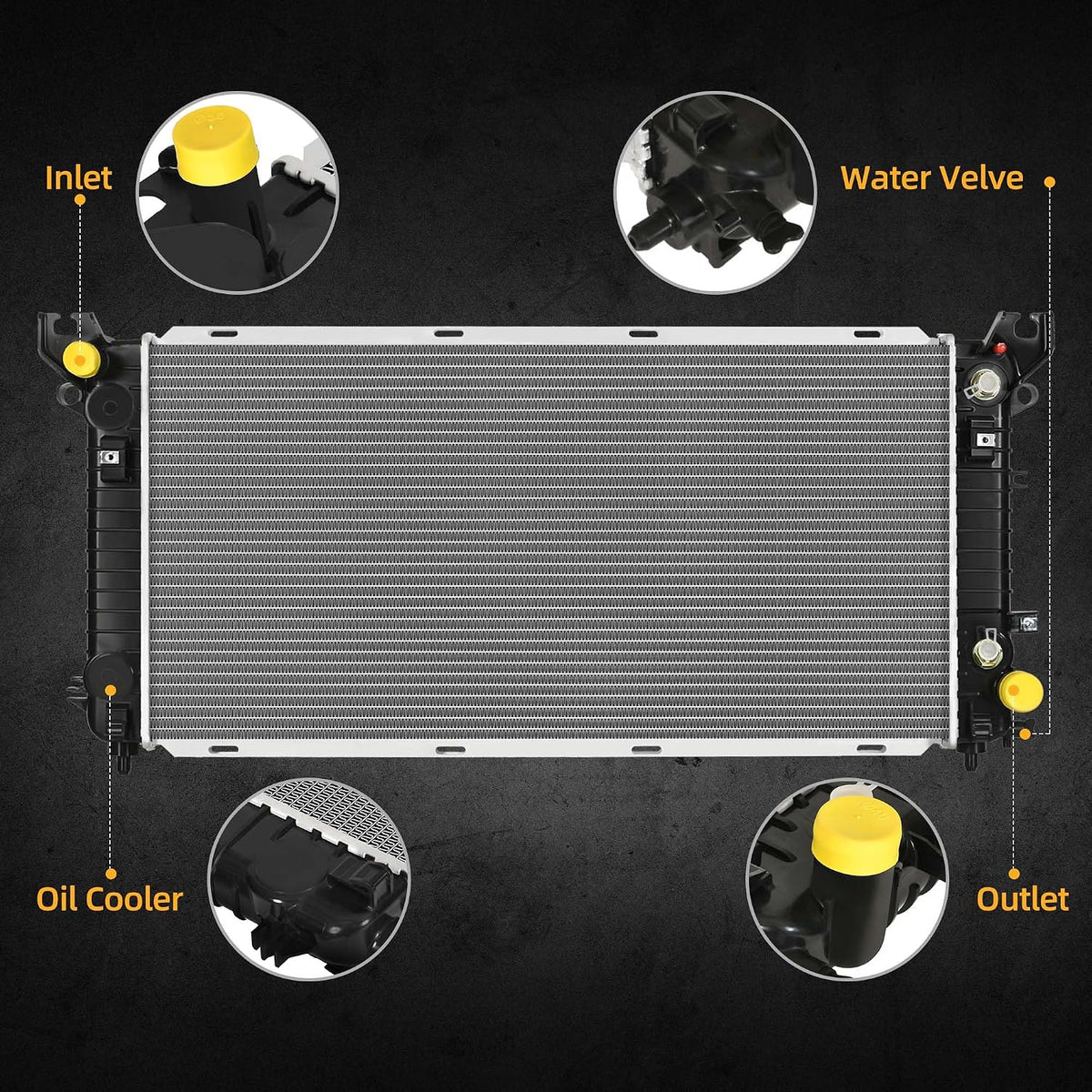 DWVO Complete Radiator Compatible with 2016-2019 Chevrolet Silverado 1500