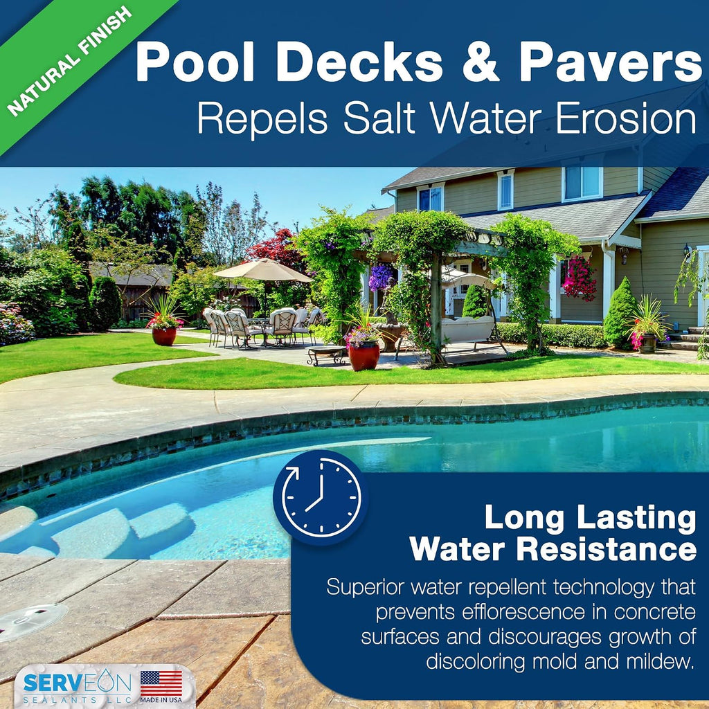 Concrete Driveway Sealer Densifier (Clear Natural Finish) 1 Qt | Serveon Sealants Commercial Grade Outdoor Indoor