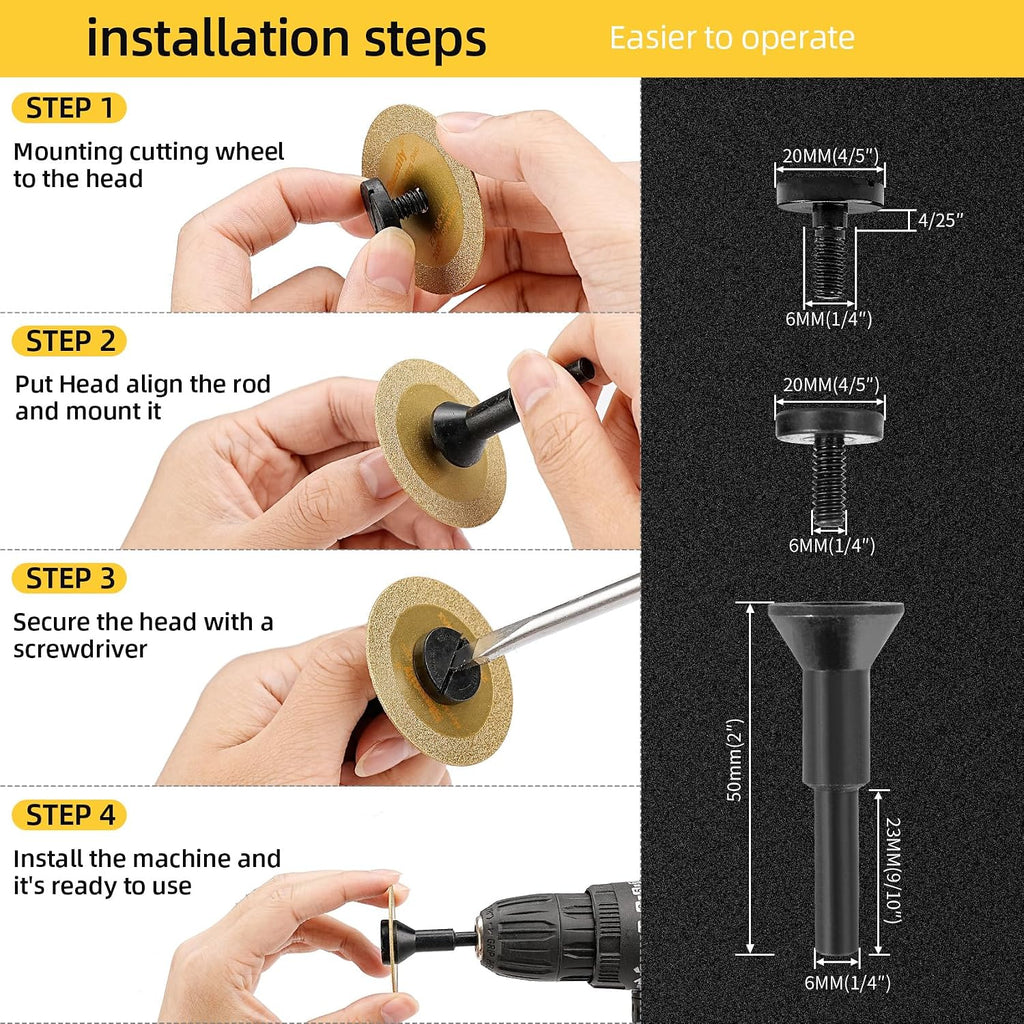 Sbestily Metal Diamond Cutting Wheel 2Inch Drill/Die Grinder Cut Off Wheel