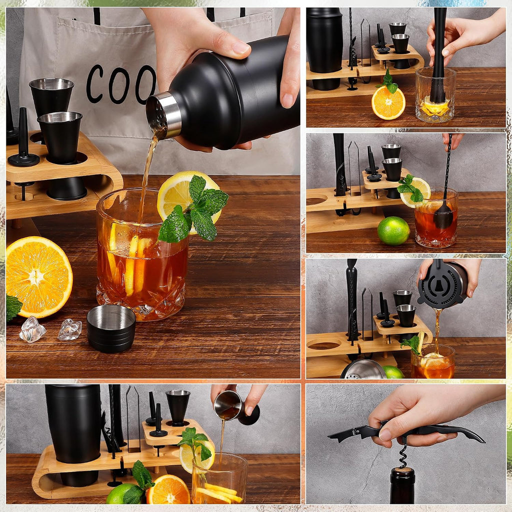Cocktail Shaker Set - 12-Piece Complete Bartender Kit for Home Bar and Cocktail Making - Includes Cocktail Shaker