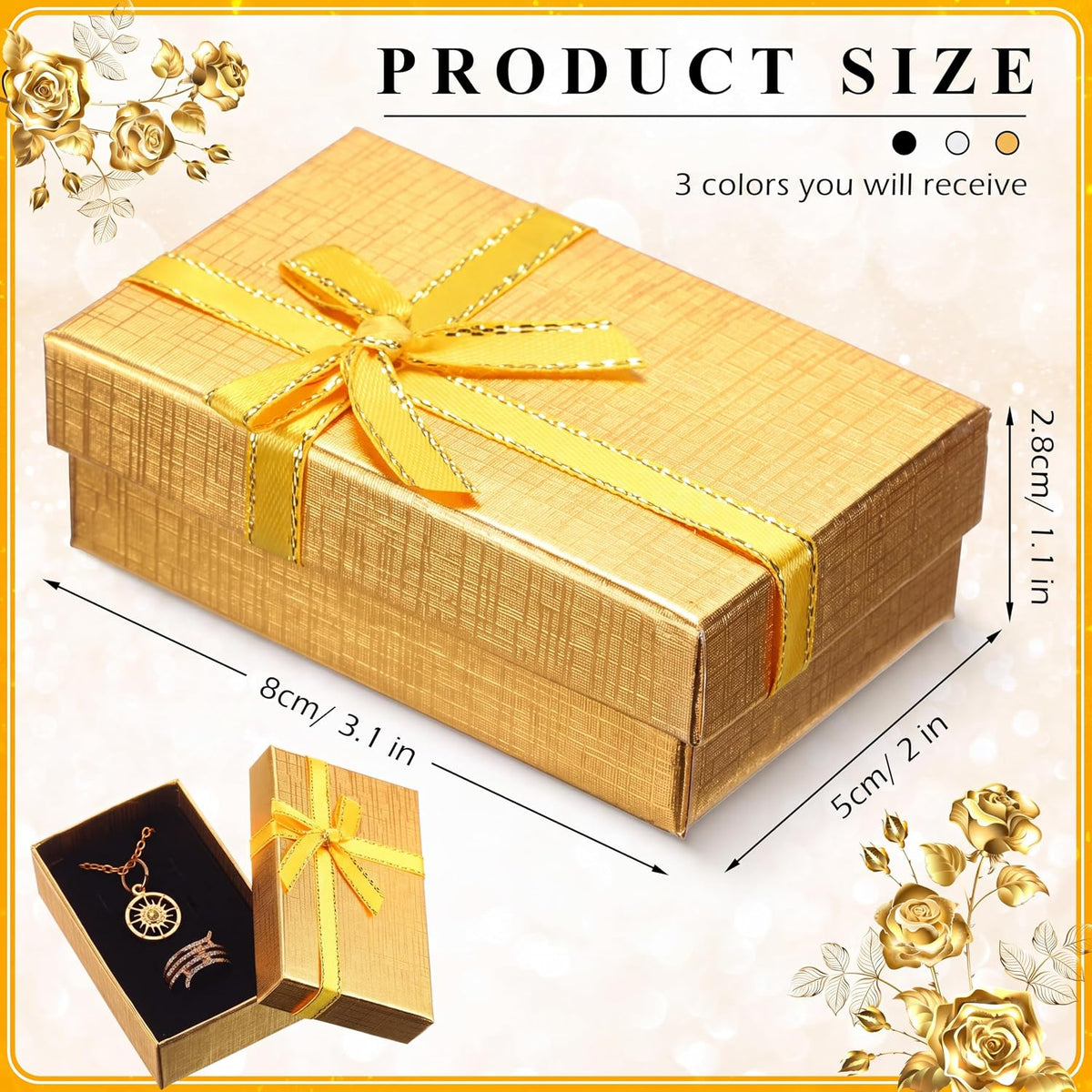 Small Jewelry Gift Boxes with Lids and Bows