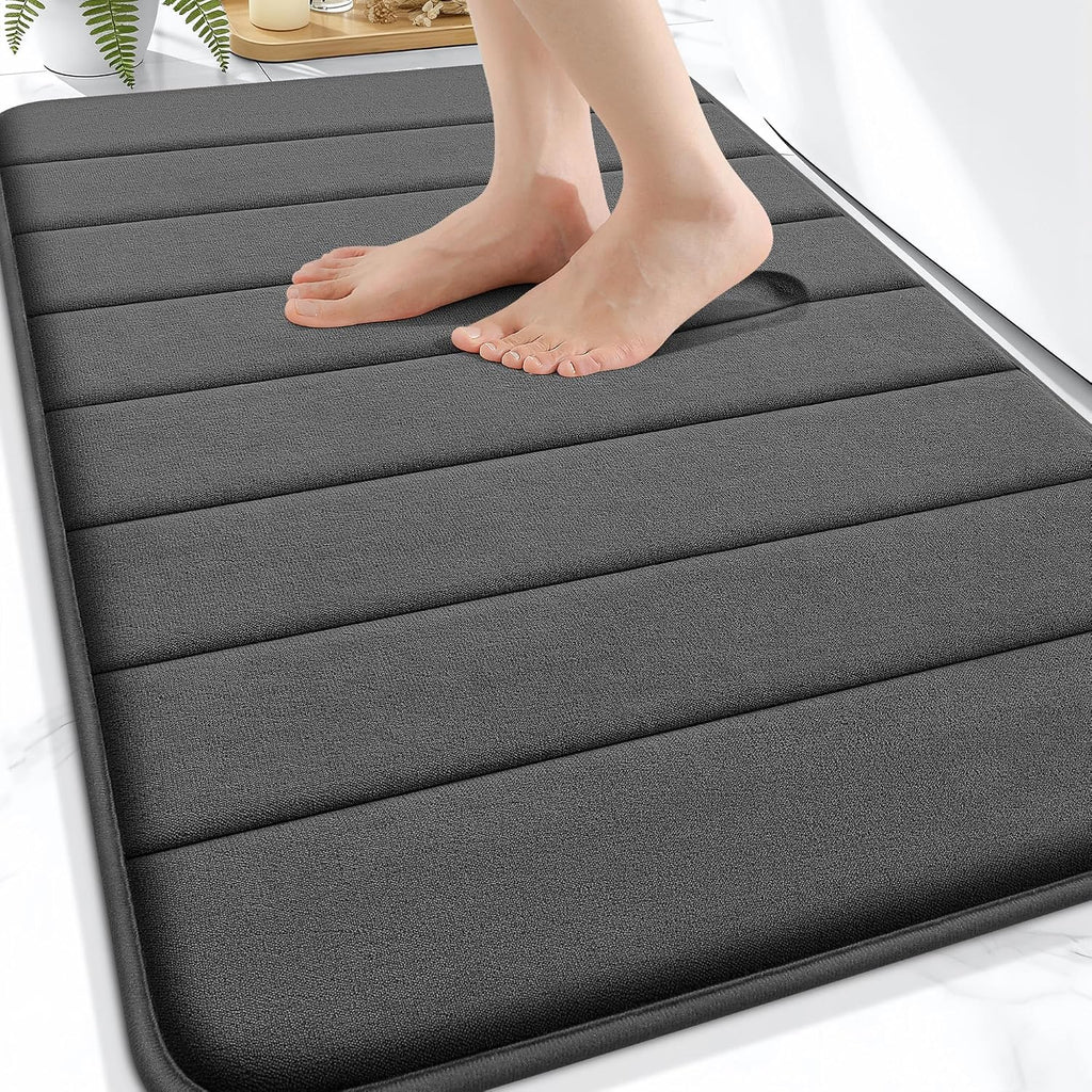 Memory Foam Bath Mat 34x21, Super Soft Absorbent Bathroom Rugs, Quick Dry, Machine Washable Shower Floor Rugs