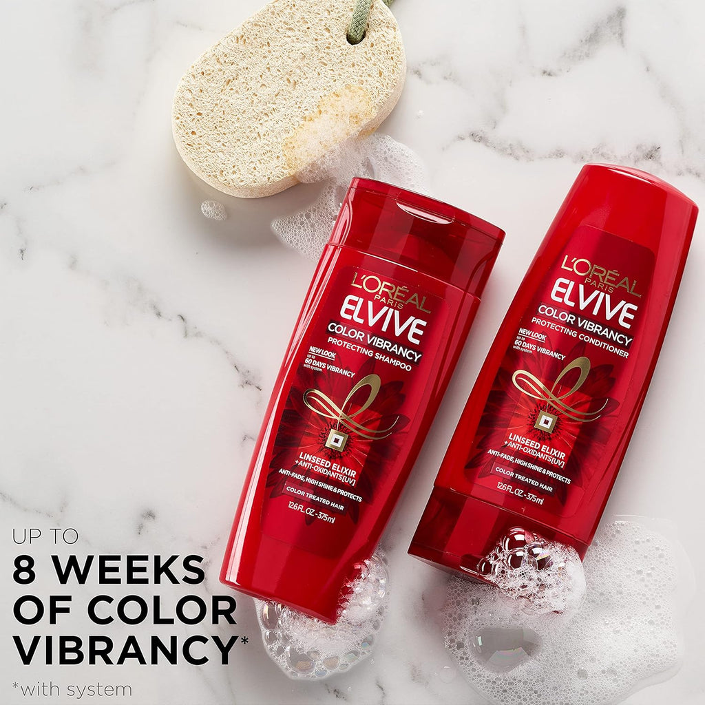 Elvive Color Vibrancy Protecting Shampoo and Conditioner Set for Color Treated Hair, 28 Fl Oz (Set of 2)