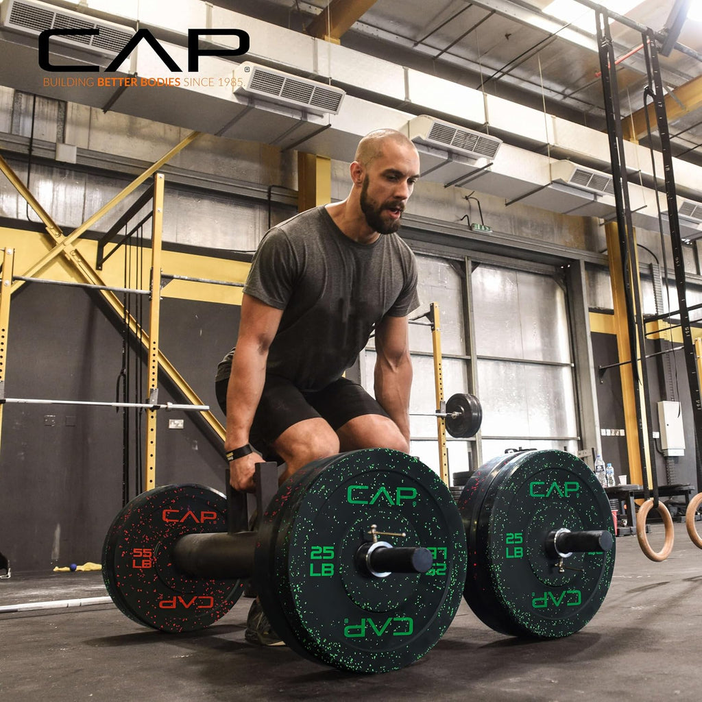 2-inch Olympic Bumper Plate Weight Set | 100-370 lbs | Multiple Colors | Storage Rack Optional