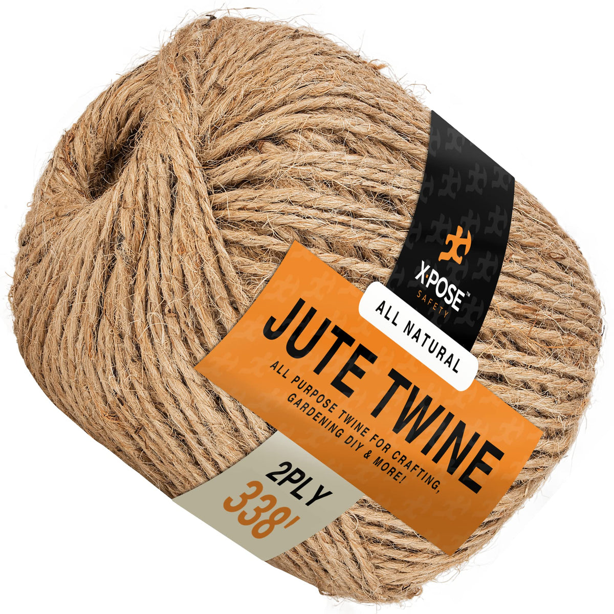 Jute Twine - 2 Ply Brown Roll 338 Feet Natural Jute String for Crafts, Packaging, Wrapping, Decorative Rope Cord for