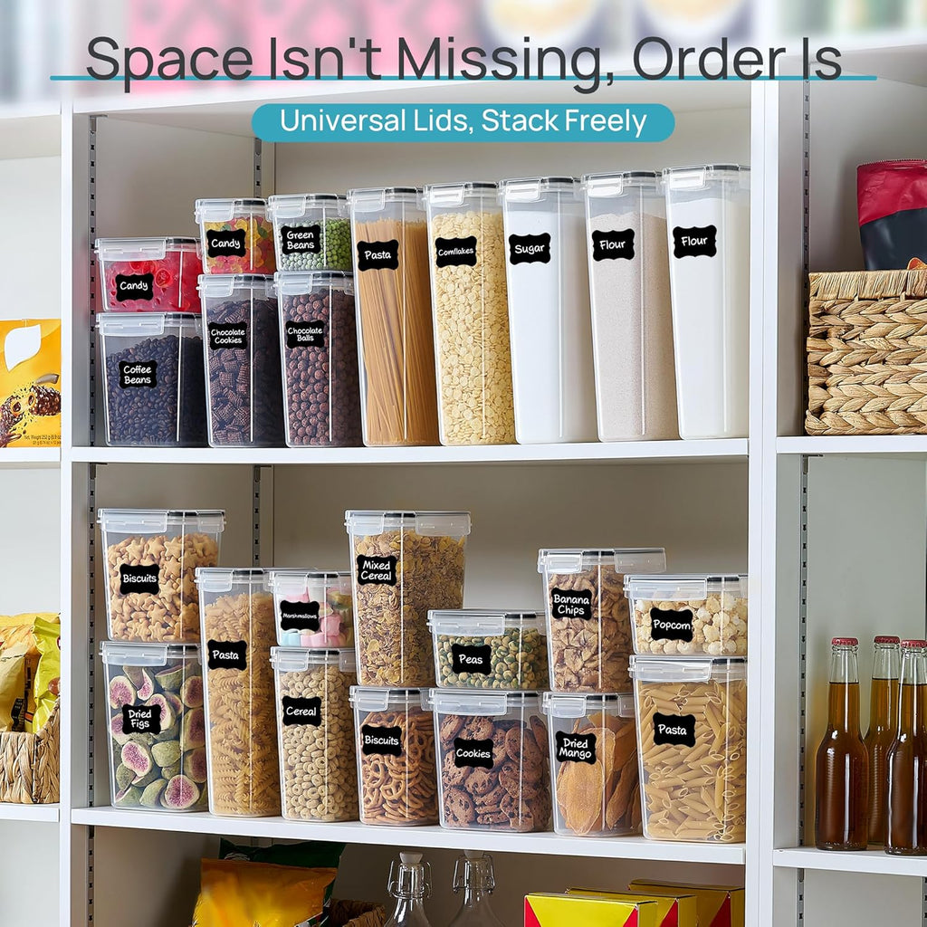 Airtight Food Storage Containers with Lids, Vtopmart 24 pcs Plastic Kitchen and Pantry Organization Canisters for