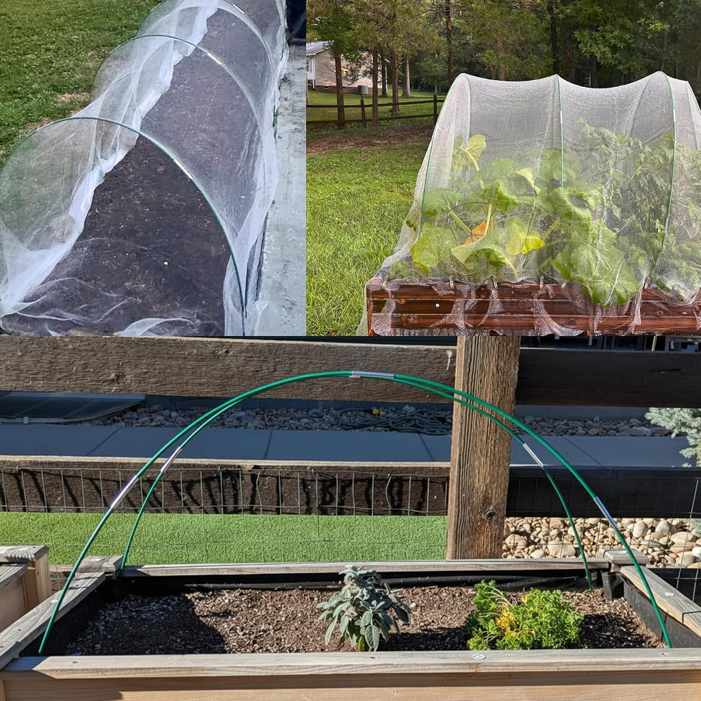 Garden Hoops Kit for Raised Beds, 40pcs Fiberglass Greenhouse Hoops, Row Cover Hoops for Insect Netting Frost Cloth