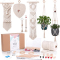 Macrame Kits for Adults Beginners with 126 Macrame Supplies and 7 Projects E-Book: DIY Macrame Kit with 165 Yards