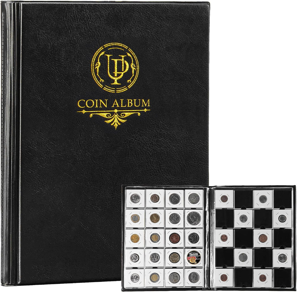 200 Pockets Collecting Album for Coin Flip - Classic Black | Uncle Paul Large Capacity Collection Book Coin Holder