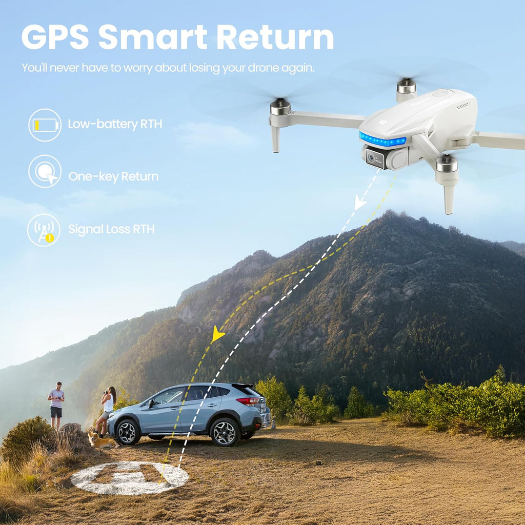 Drones with Camera for Adults 4K, GPS Drone, One-Key Auto Return | Brushless Motor, Under 249g, 46 Mins Flight Time