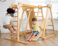 7-in-1 Indoor Playset for Kids 2-6 with Slide, Climbing Wall, Ladder, Net, Bars, Swing, Ring - USA