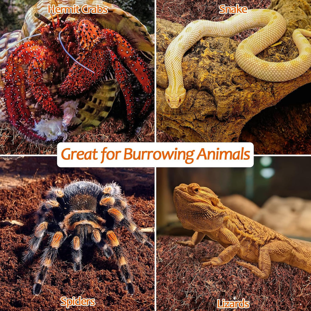 2 Pack Natural Coconut Fiber Substrate, Coco Coir Reptile Bedding | Coconut Husk Reptile Substrate for Tortoises