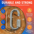 316 Stainless Steel Locking Chain Link, Threaded Quick Link Chain Connector