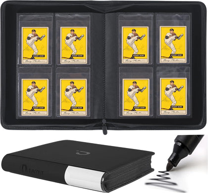 Semi Rigid Card Holder Binder - Fits 240 Cards，Premium 4 Pocket Card Binder Compatible for 3-5/16" x 4-7/8" Semi
