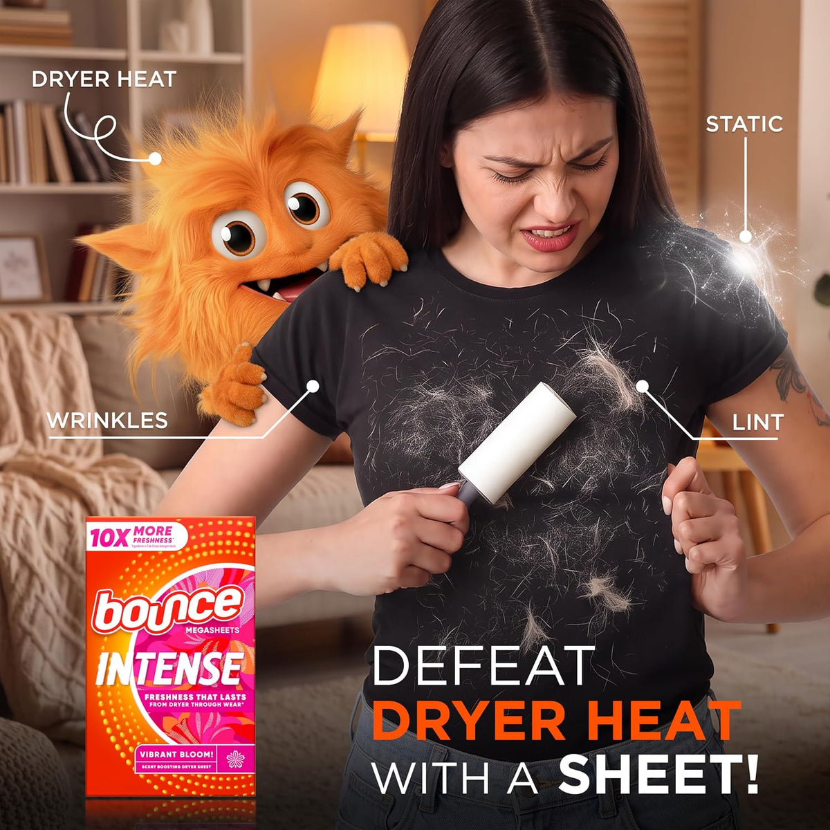 Intense Dryer Sheets, Vibrant Bloom, 60 Count, Scent Boosting Dryer Sheet