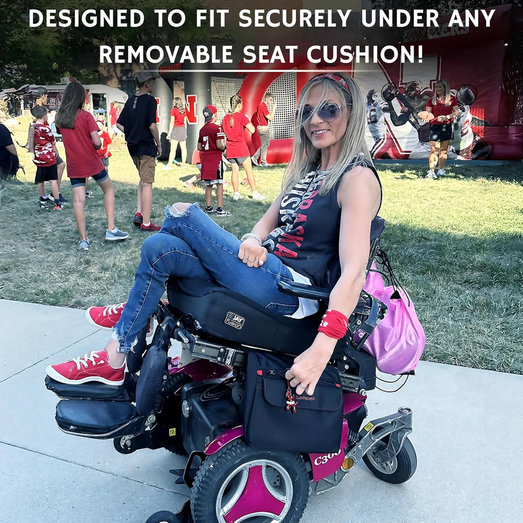Large Under-Cushion Wheelchair Bag – Easy-Reach Storage That Stays Out of the Way, Fits Manual & Electric Wheelchairs