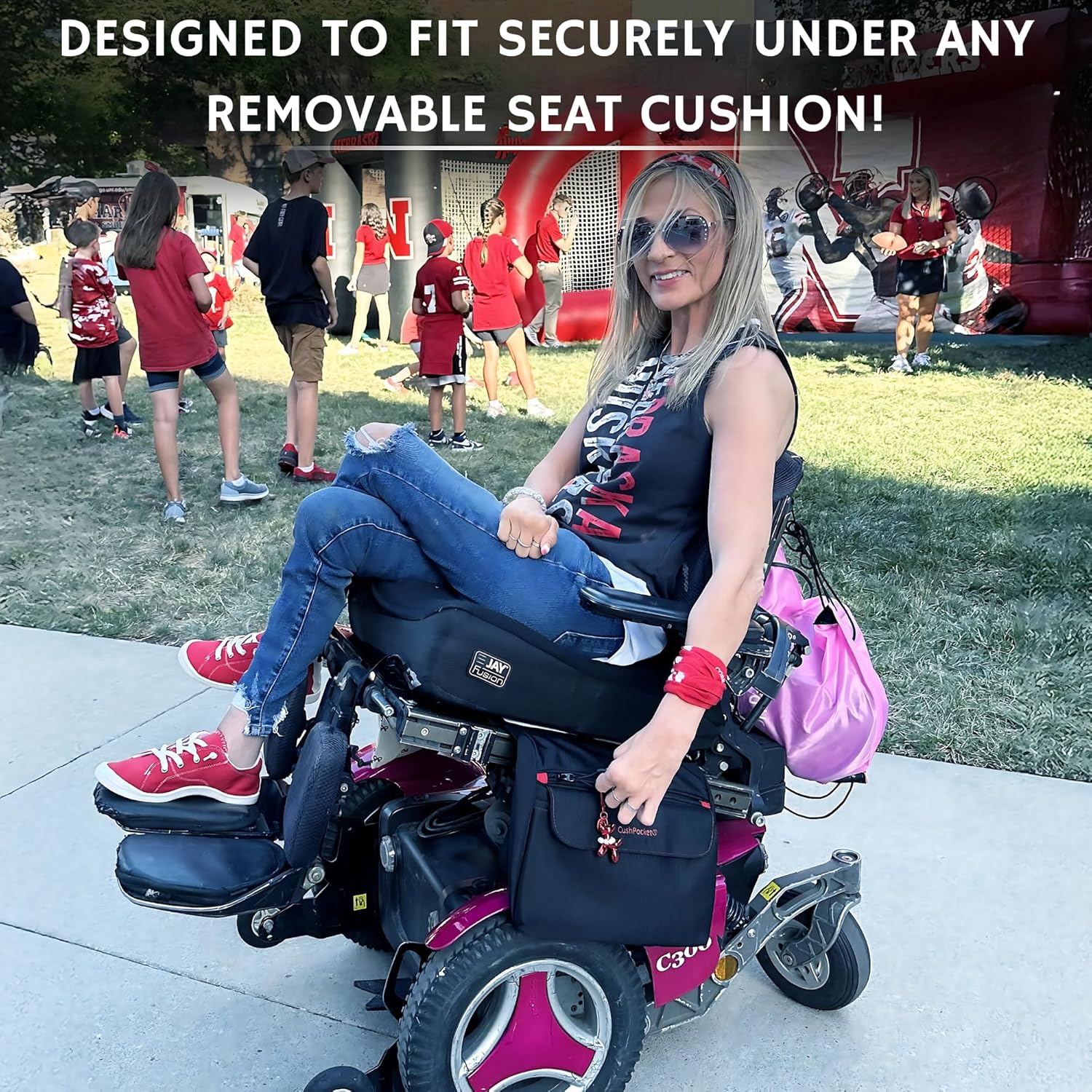 Large Under-Cushion Wheelchair Bag – Easy-Reach Storage That Stays Out of the Way, Fits Manual & Electric Wheelchairs