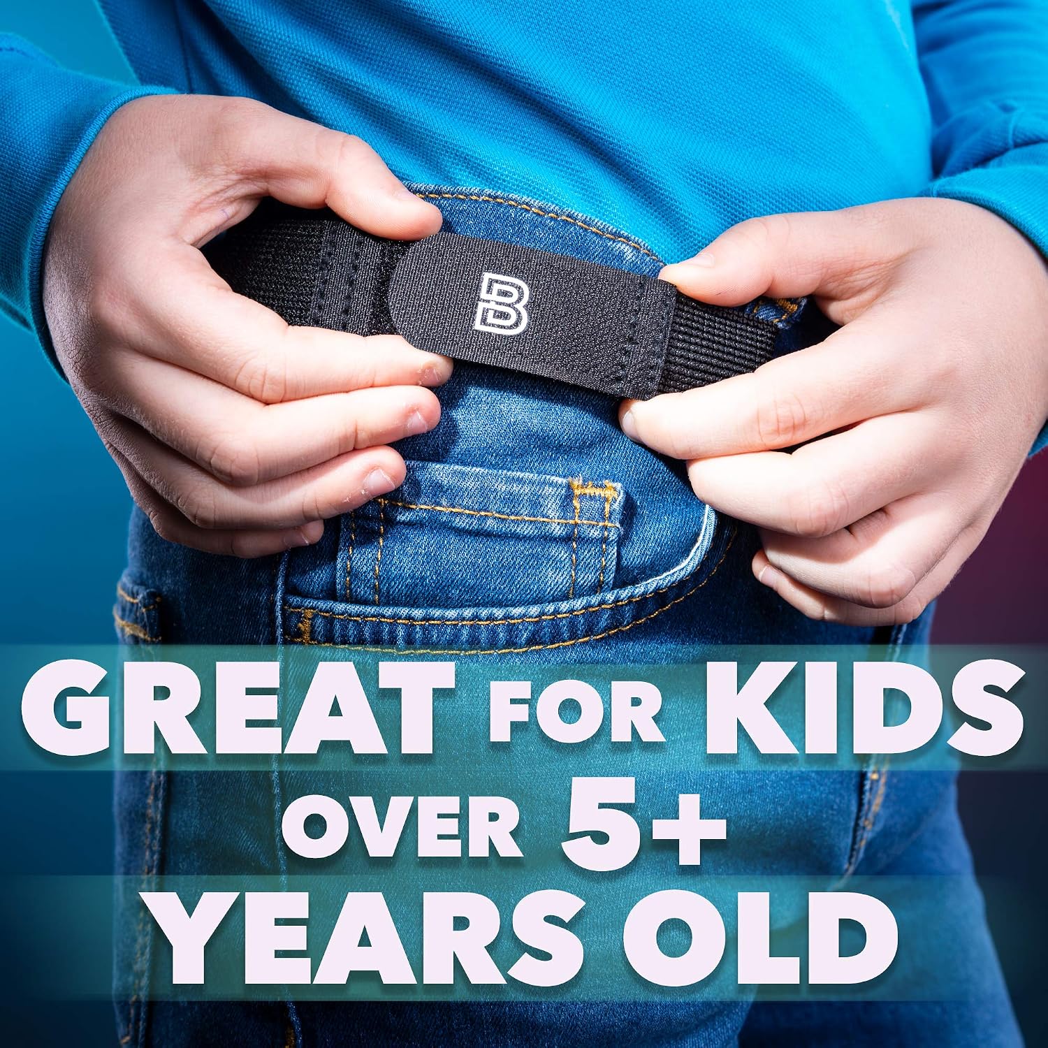 For Kids No Buckle Elastic Belt — 3 Pack (S, M, L) — Fits 1 Inch Belt Loops, Comfortable and Easy To Use