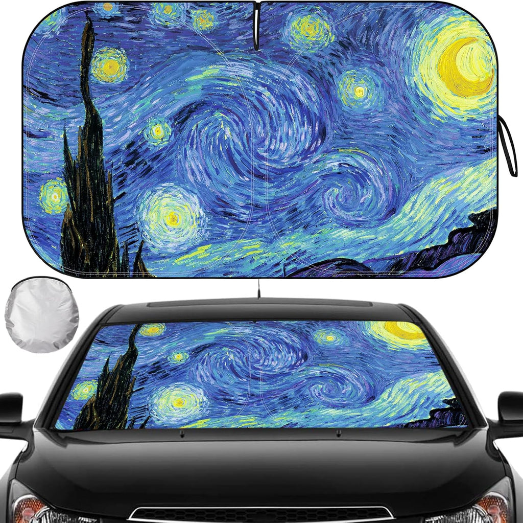 Car Windshield Sun Shade, Foldable Front Window Sunshade Blocks UV Rays, Keep Car Interior Cool, Universal Fit for