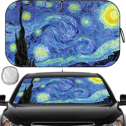 Car Windshield Sun Shade, Foldable Front Window Sunshade Blocks UV Rays, Keep Car Interior Cool, Universal Fit for
