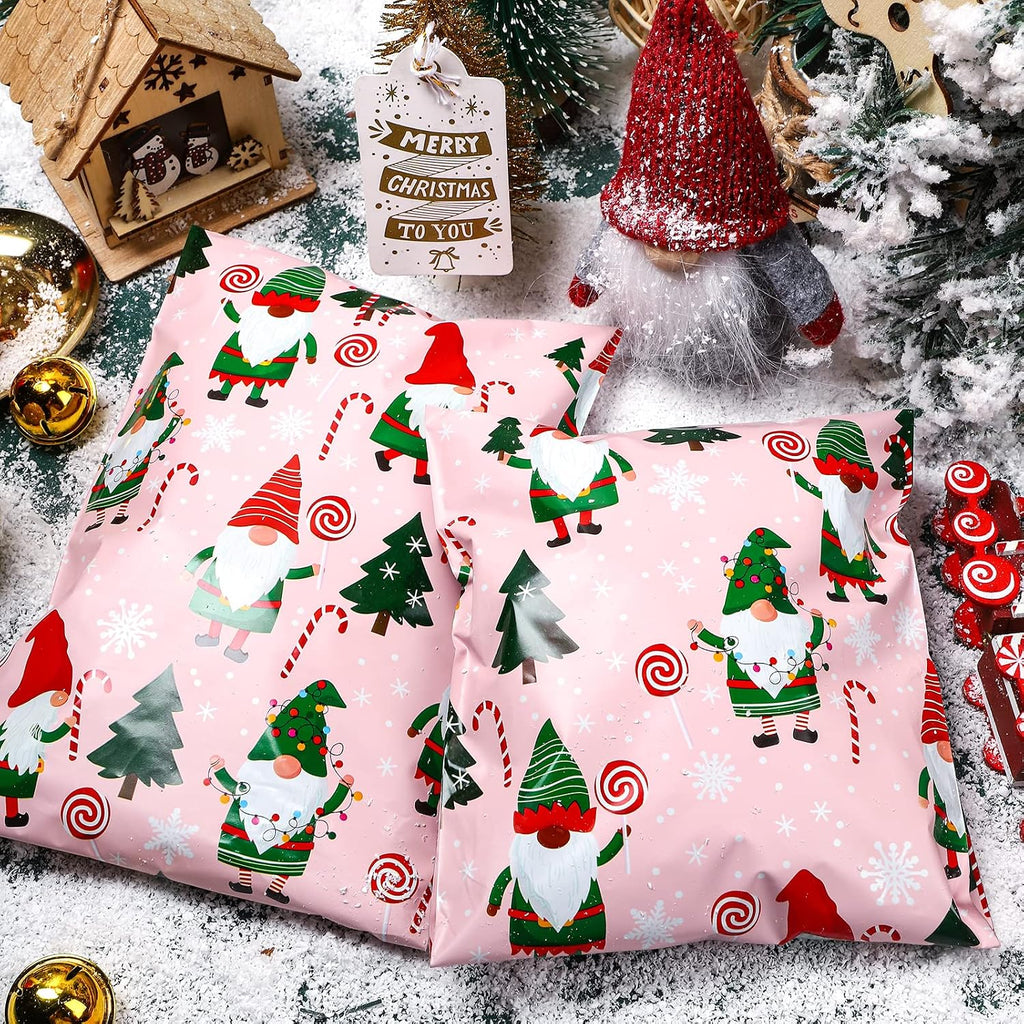 Christmas Poly Mailers Shipping Bags Pretty Thick Self Adhesive Mailing Envelopes, 6x9 inches, 100 Pack