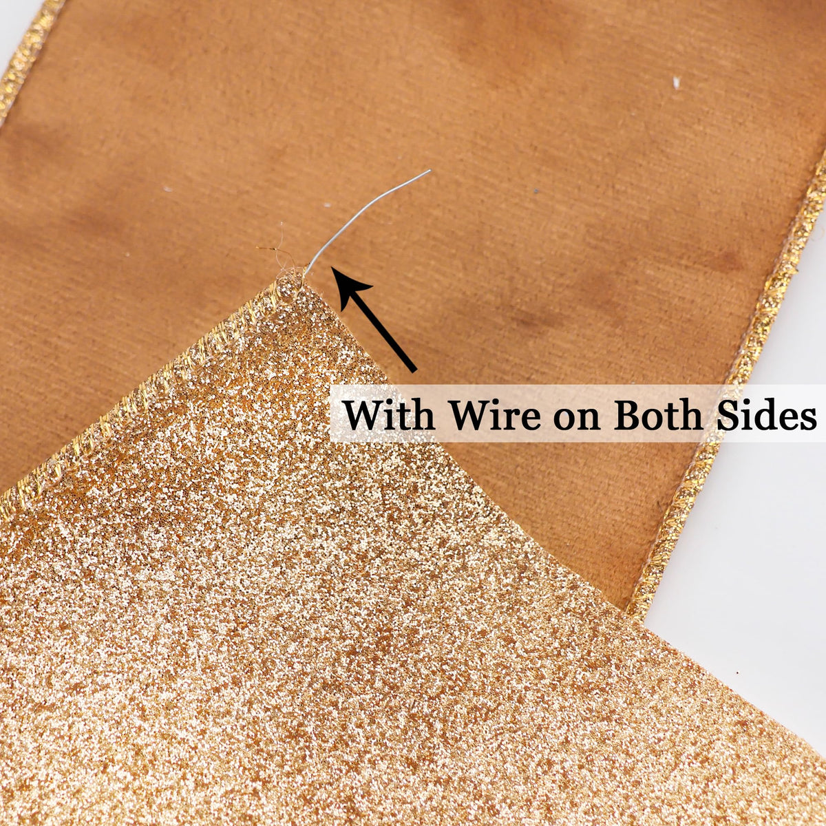 4 inch Copper Velvet Wired Ribbon 10 Yards