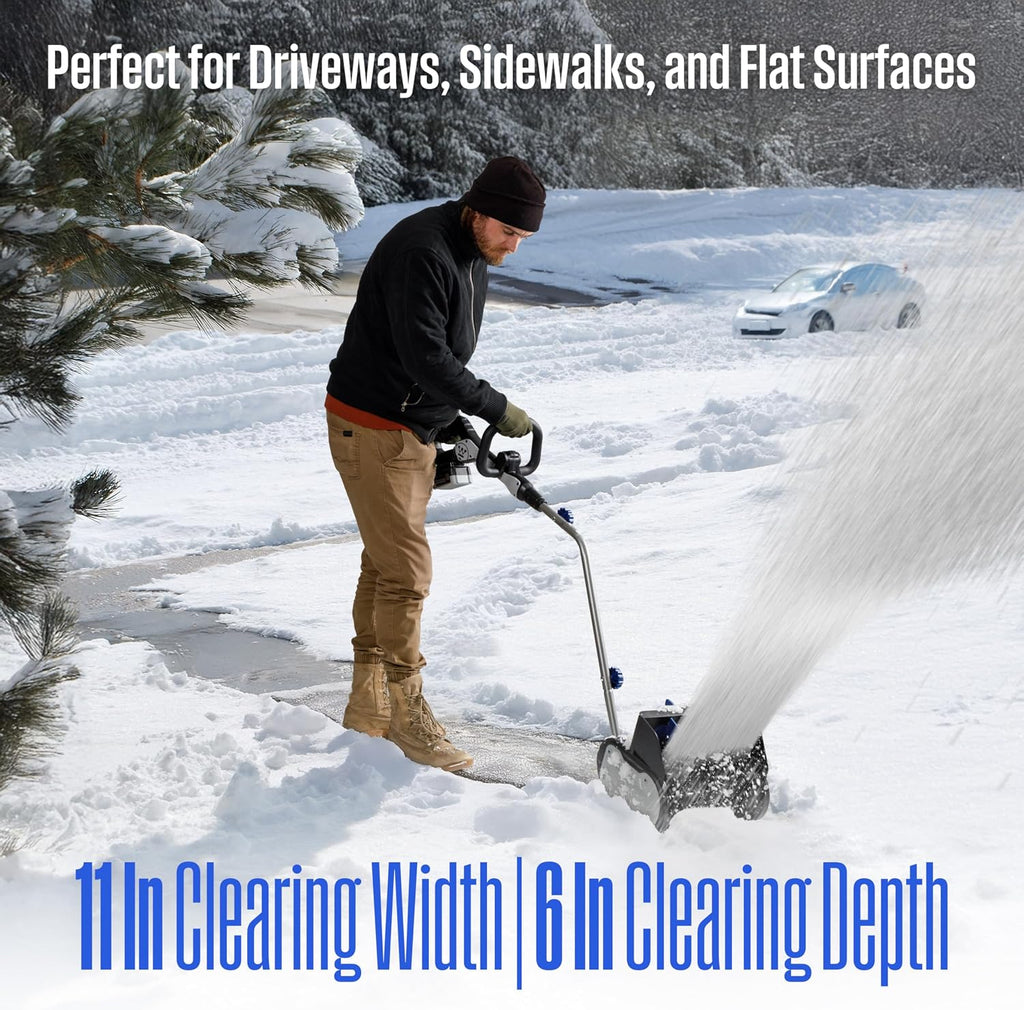 WSnow11ST 20V Cordless Electric Snow Shovel Tool Only, 11-inches Wide with 20ft Throwing Distance, Plows 300lbs/min