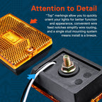 TRUE MODS 2pc 2x3 3x2 Amber Rectangle LED Trailer Side Marker Light for RV