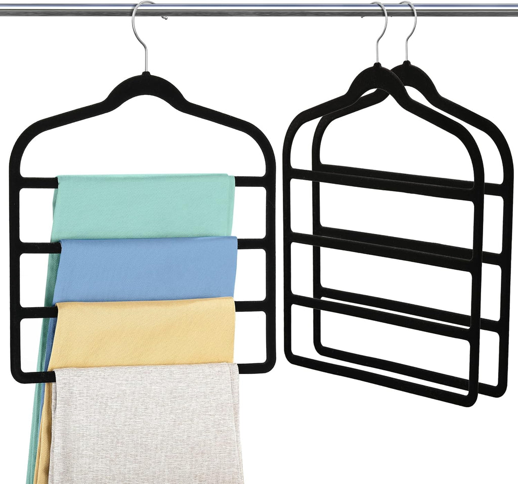Velvet Pant Clothes Hanger Space Saving Non Slip Hanger Jean Slack Hangers | Multiple Velvet Hanger Closet Organizer