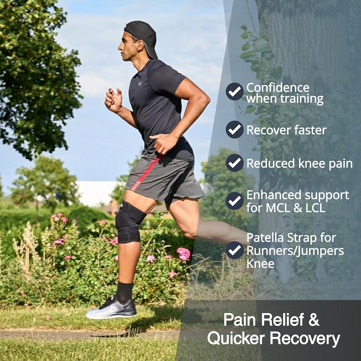 Knee Brace For Women & Men For Arthritis Acl, Mcl Pain Patented 4-way Adjustable Wraparound Support Dual Side