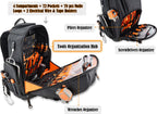 72Pockets Rolling Tool backpack, Tool Bag Backpack With Wheels